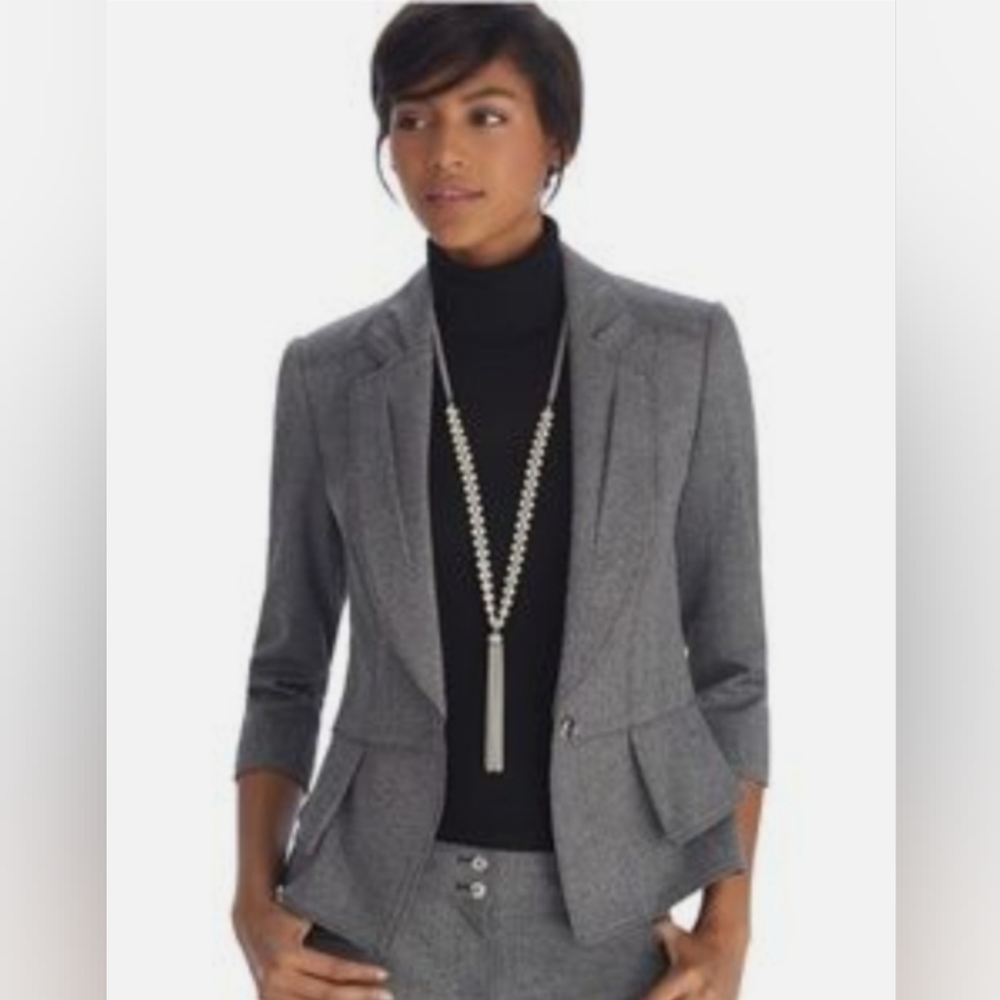 White House Black Market Gray Jacket. Size 12